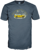 14ender Markenshirt mit Logolabel am Saum und LandRover Defender auf Anthrazit Farbenenm Shirt, Design Back to the Routes