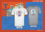 Farbnvarinaten des 14ender "Custom Shop" Rundhals T-Shirts in off white und grey melange